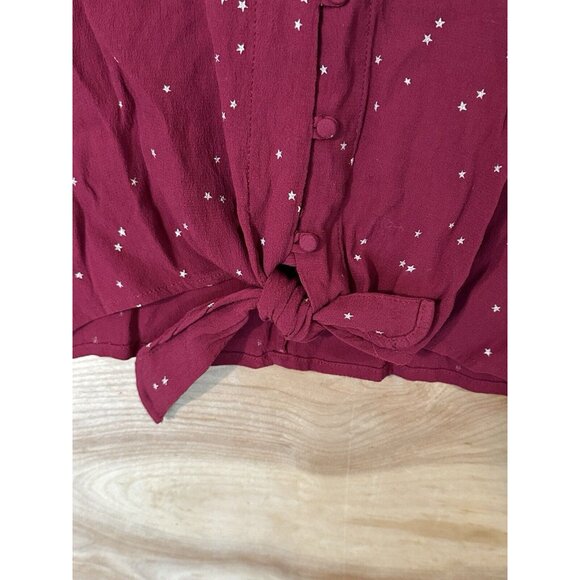 Rails Sloane Top Rogue Gradient Stars V Neck Tie Front Long Sleeve Shirt Large - Picture 5 of 10